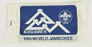 Boy Scouts Participant Woven Patch 1975 14th World Jamboree Nordjamb Vintage
