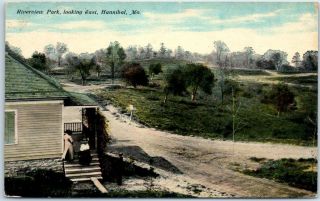Hannibal,  Missouri Postcard " Riverview Park,  Looking East " House View C1910s