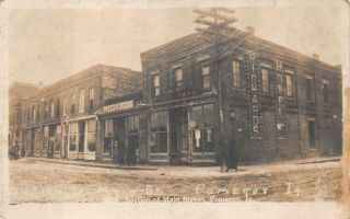 Rppc Bank Books Section Of Main Street Pomeroy Iowa Real Photo Postcard 1911
