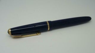 Vintage Parker Lady Duofold Dark Blue Fountain Pen With 14k Gold (england)