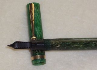 SHEAFFER Flat Top Fountain Pen,  c.  1926,  Jade Green,  Lifetime White Dot 4