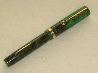 SHEAFFER Flat Top Fountain Pen,  c.  1926,  Jade Green,  Lifetime White Dot 6