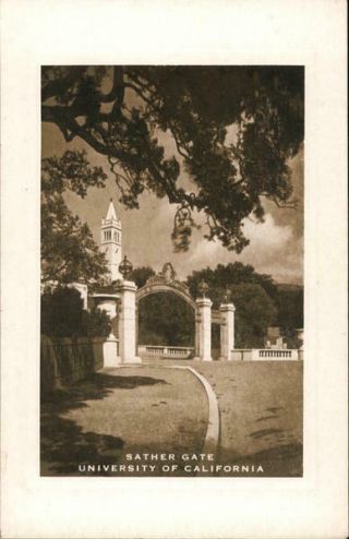 Berkeley,  Ca Sather Gate,  University Of California Alameda County Postcard Vintage
