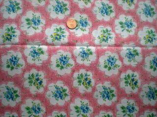 Floral Full Vtg Feedsack Quilt Doll Clothes Sewing Craft Fabric Red Blue Green