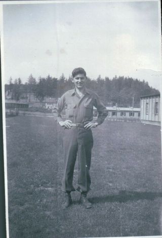 Young Army Man At Camp In Germany Snapshot 1946
