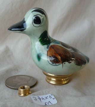 Lamp Finial Mexico Terra Cotta Pottery Duck Bird 2 3/4 " High X 3 " W (ra)