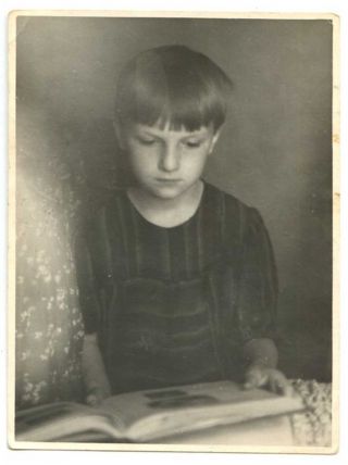 Russian Soviet Vintage Photo Girl Schoolgirl With A Book