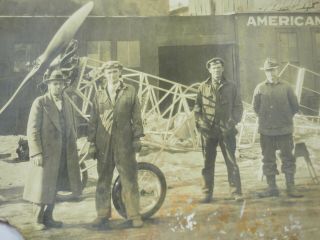 Early Airplane In Front Of American Forge Photo B&w 8 X 10 " 1920s