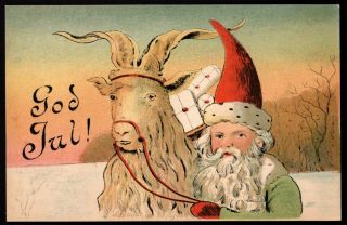 Vintage Christmas Postcard - God Jul