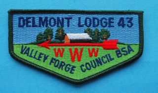 Delmont Oa Lodge 43 S29 Officers Flap Valley Forge Council Boy Scout - C4396 W