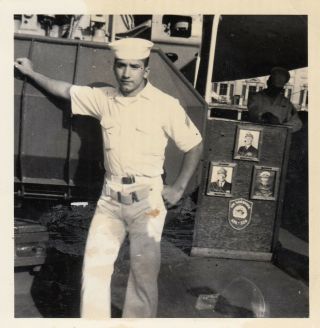 Vintage Photo Military Sailor In White Uniform Posing