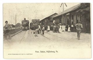 Prr Pennsylvania Railroad Station Depot Mifflinburg Pa Union County Postcard 1