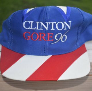Vintage 1996 Bill Clinton Al Gore President Snapback Hat Usa Democrat