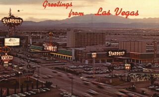 Las Vegas,  Nv,  Stardust Hotel On The Strip,  Chrome Vintage Postcard G5975