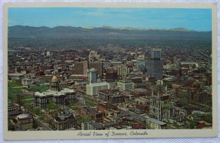 Vintage Postcard Aerial View Denver Co Colorado 1963 Chrome Era C4 24
