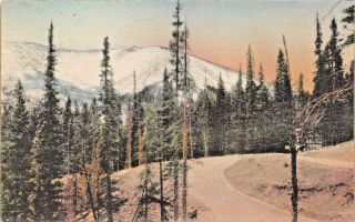 Berthoud Pass Road Colorado Albertype Hand Colored Photo Postcard 1932 Psmk