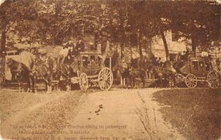 Mammoth Cave Kentucky Stage Coaches Taking On Passengers Antique Pc Zb441825