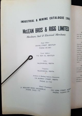 Vintage 1965 McLean & Rigg Mining Industrial Tool Shop Counter Illustrated Book 2