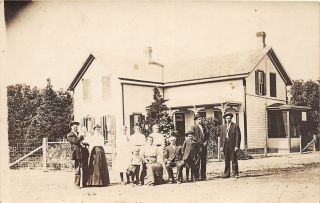 F56/ Macon Nebraska Rppc Postcard 1913 Home Family Reunion