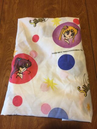 ‼️vintage 1995 Sailor Moon Twin Flat Bed Spread Bedding Fabric,  Rare ‼️