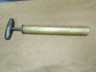 Vintage Coleman Brass Air Pump For Lanterns,  Stoves,  Irons Wood Tee Handle