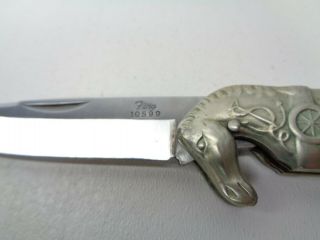 Vintage Fury Knives Japan 10599 Horse Folding Knife Rare 2