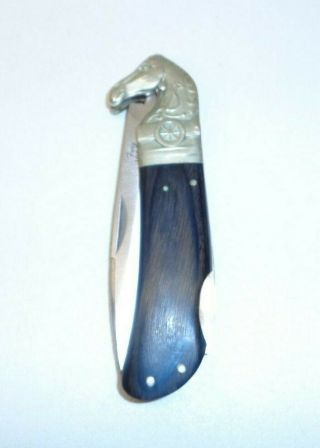 Vintage Fury Knives Japan 10599 Horse Folding Knife Rare 8