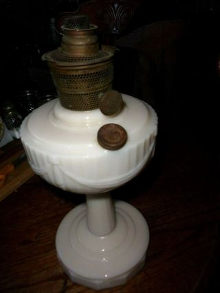Antique Aladdin Tall Lincoln Drape Alacite Oil Lamp W/ Model B Burner Vintage