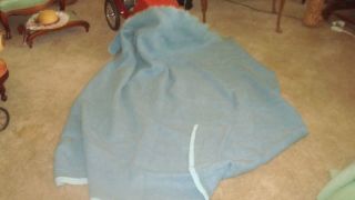 Vintage Blue Wool Blanket No Tag Perfect For Tent,  Camper Or Cabin