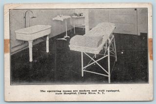 Postcard Ny Camp Mills Base Hospital Operating Room Modern Well Equipped S12