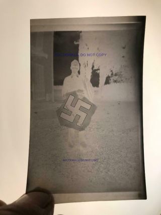 AP2 Orig Negative 40 ' s US Soldier In Europe WWII w/ Enemy Trophy Aircraft ? Part 2