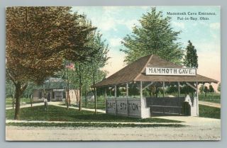 Mammoth Cave Entrance Put In Bay Ohio—rare Antique Pc Perry 