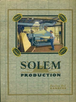 Vintage Ca.  1929 Solem Machine Company Rockford Illinois Endless Bed Sander Wood