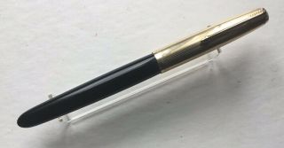 Vintage Parker 51 Custom Fountain Pen - Black - Gold Filled Cap