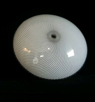 2 Vtg Art Deco Mid Century Glass Ceiling Light Cover 15 " Round White Frosted