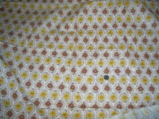 Full Vintage Feedsack: Tan Circles w/ Light Brown and Yellow Flowers 3