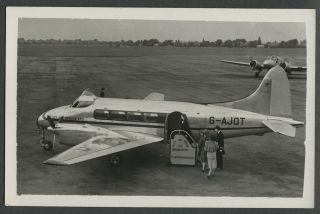 C.  1950 Rppc Postcard Olley Air Service Croydon Airport De Havilland Dove G - Ajot