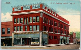 Mason City,  Iowa Postcard " K.  C.  Building " Clover Leaf Co.  Store 1916 Cancel