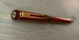 Vintage Waterman Ballpoint Pen Red With Gold Trim
