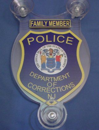 Department Of Correction Nj Police Family Member Car Shield Pba Fop - Doc