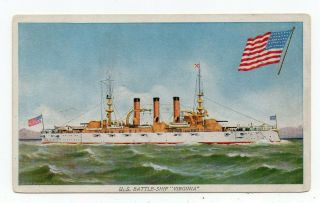 U.  S.  Navy Battleship U.  S.  S.  Virginia 1907 - 15 Prudential Insurance Advertising