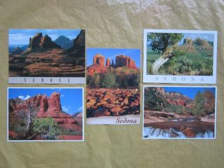 5 Postcards Sedona Arizona Color Landscape Red Mountains Waterfall River Water