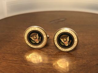 Presidential Seal George Bush White House Cufflinks Signed
