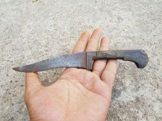 Old Handmade Horn Handle Iron Dagger Khanjar Knife (1)