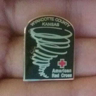 ((rare Htf))  Wizard Of Oz Tornado American Red Cross Pin