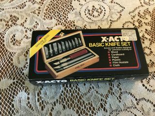 Vintage X - Acto Basic Knife Set 5082 Complete With Wood Chest