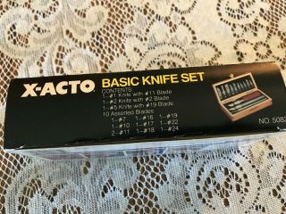 Vintage X - Acto Basic Knife Set 5082 Complete with Wood Chest 2