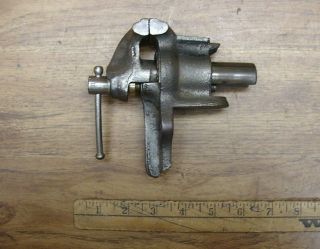 Antique Anvil Bench Vise,  1 - 11/16 " Jaws,  1 - 5/8 " Capacity,  Pat.  June 16,  1885,  Issues