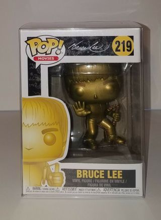 2018 Sdcc Funko Pop Gold Game Of Death Bruce Lee 219 Vinyl Figure W/ Protector