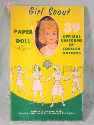 Vintage 1950s Girl Scouts of America paper Doll Set 39 Uniforms Complete w - Doll 4